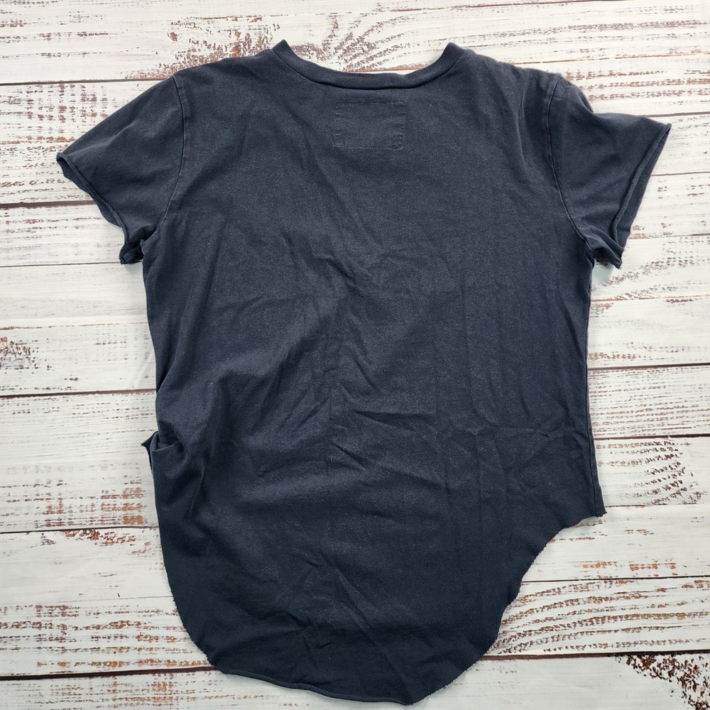 Frank & Eileen Theo Perfect Tee Women L Black Cotton Raw Hem Made USA - Picture 2 of 6
